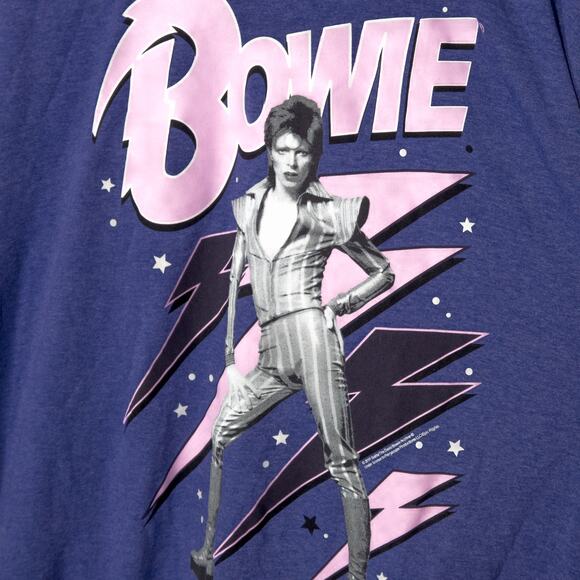 David Bowie Unisex T-Shirt Y2K Glam Retro Inspired Tee Graphic Print Blue XXL - Picture 3 of 7